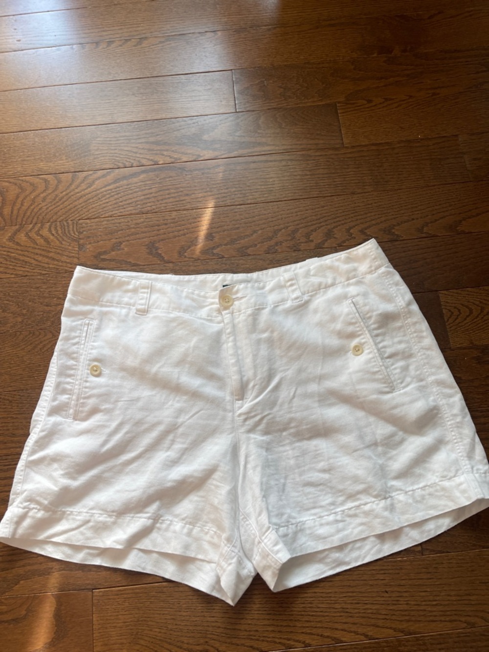 Lauren Ralph Lauren White High-Waist Linen Blend Shorts
